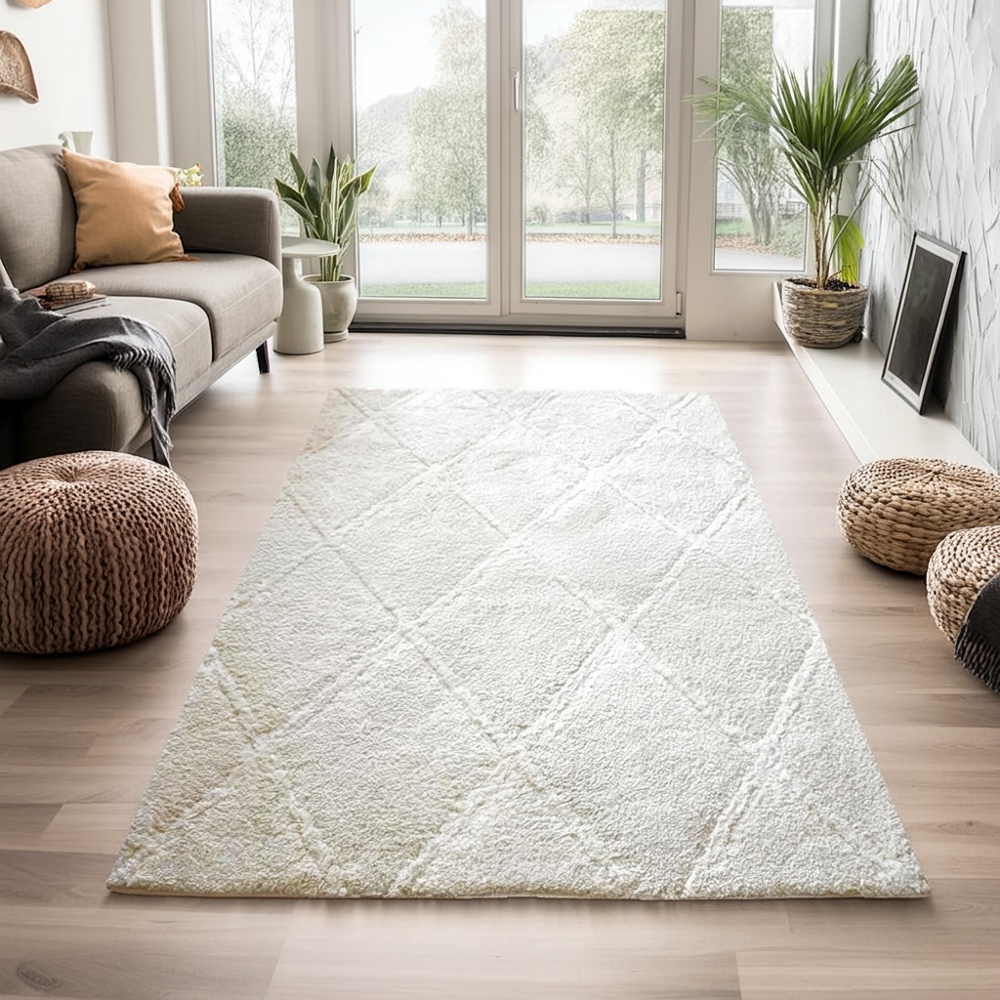 北欧モダンインテリア【Francfranc】シャギーラグ　 ライトグレー NEW ラグ おしゃれ 北欧 3畳 160×230cm 絨毯 厚手 極厚 ふわふわ