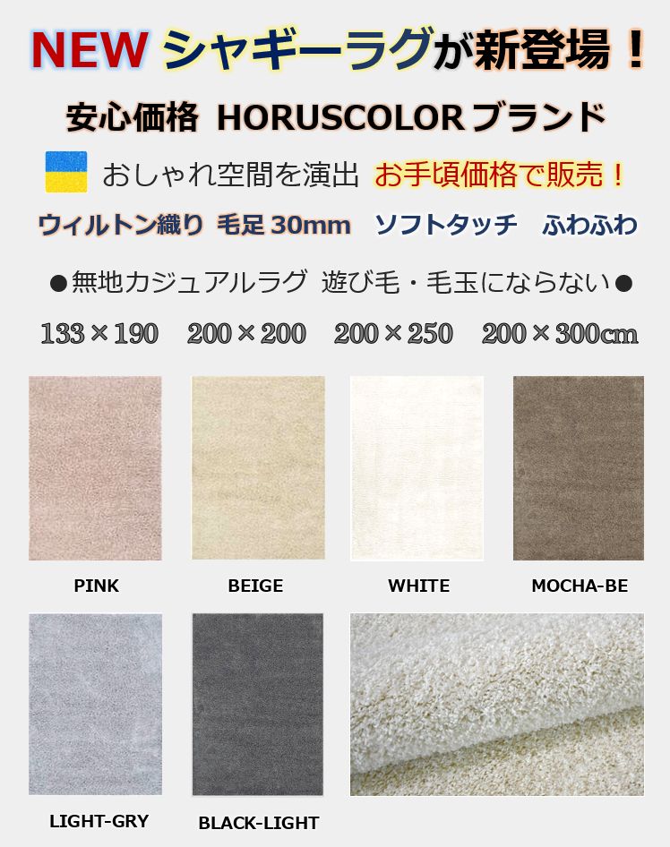 デラックス ラグ 絨毯 シャギー 画像