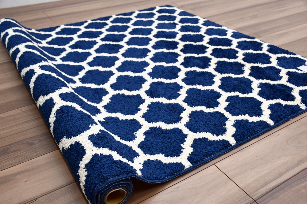 ラグ 北欧 おしゃれ 3畳 200×250 カーペット 絨毯 ラグマット ネイビー オレンジ 青 紺 3帖 安い 激安 長方形 通販 掃除