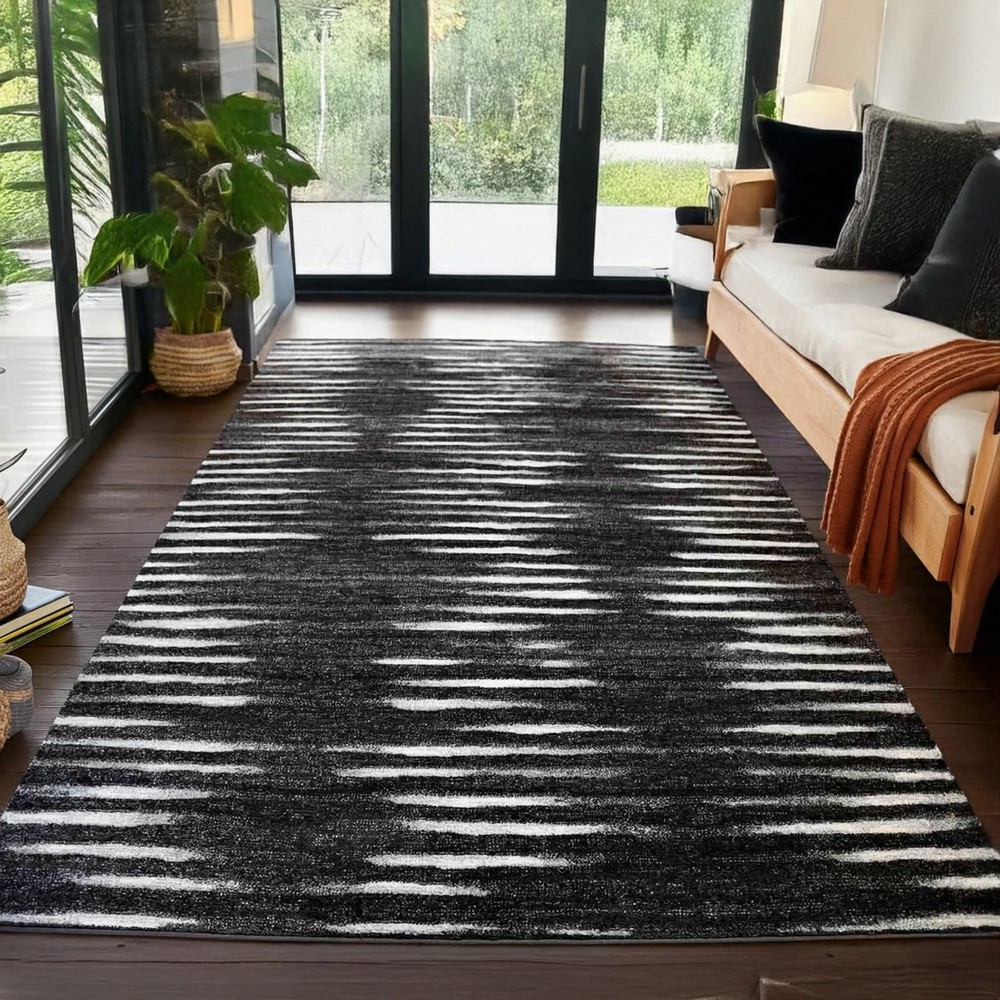 ラグ ブラック 黒 グレー 3畳 160×230 絨毯 カーペット モノトーン