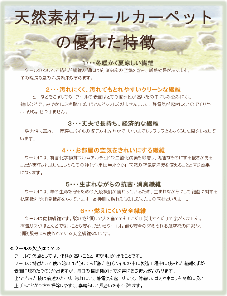ウール 絨毯