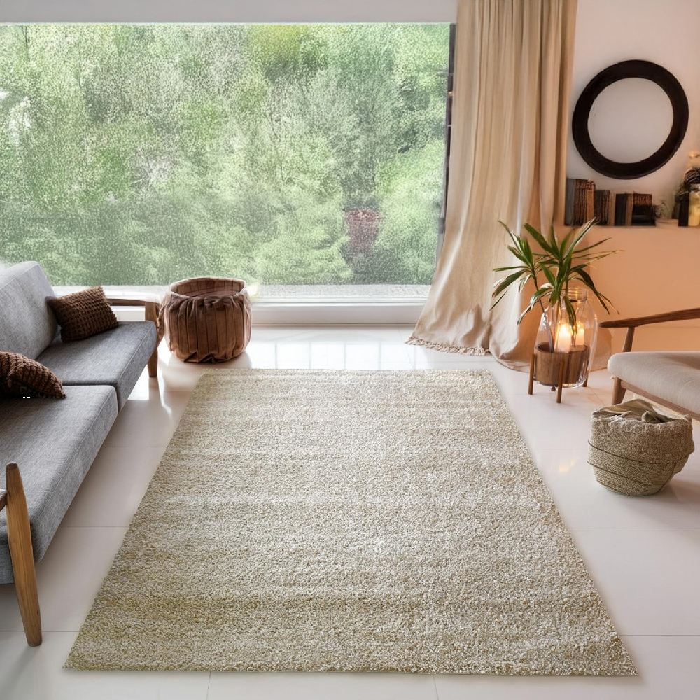 ベージュ シャギー ラグ 画像