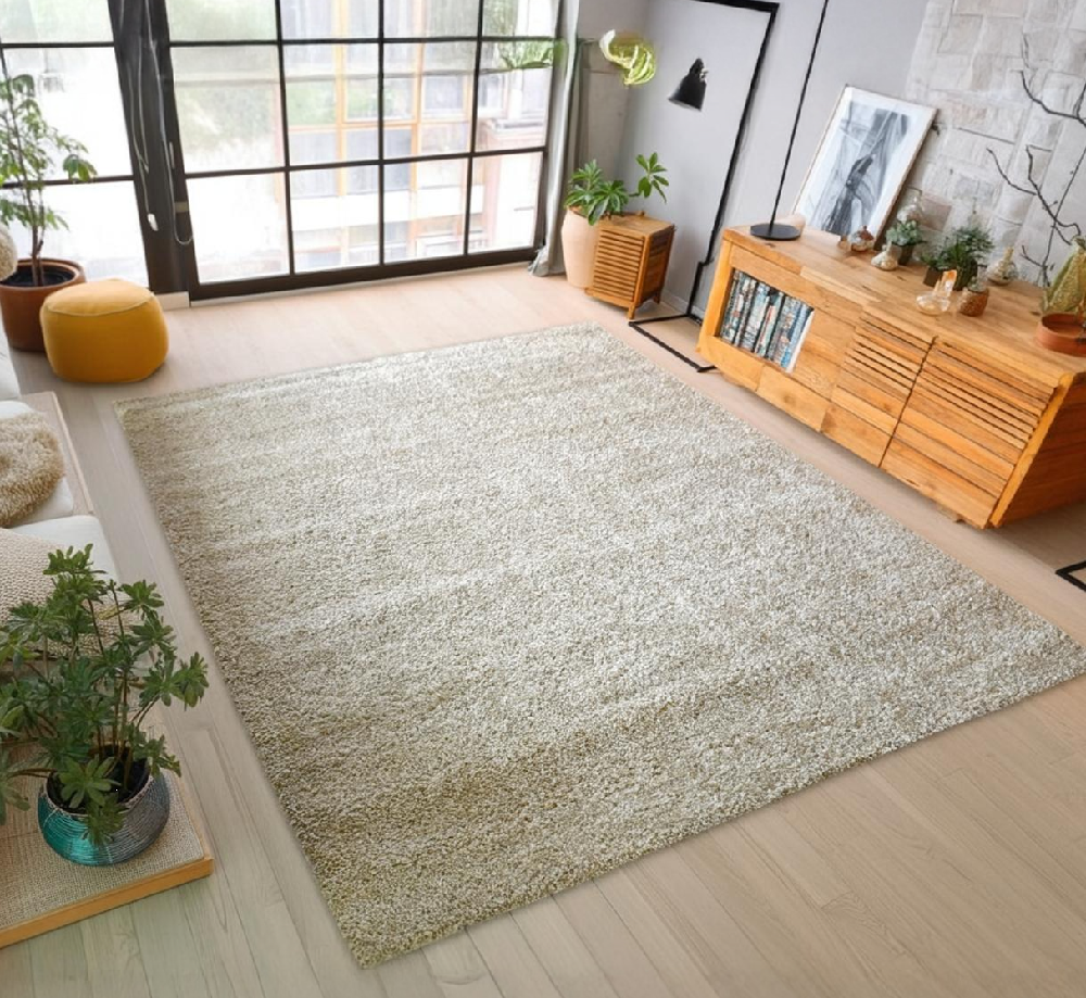 ベージュ シャギー ラグ 画像