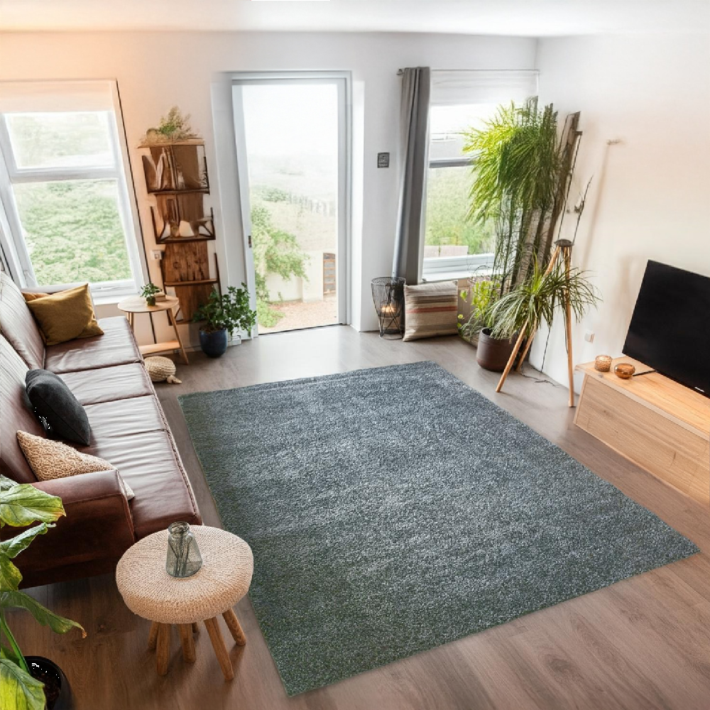 ブラック 黒 ラグ シャギー 画像