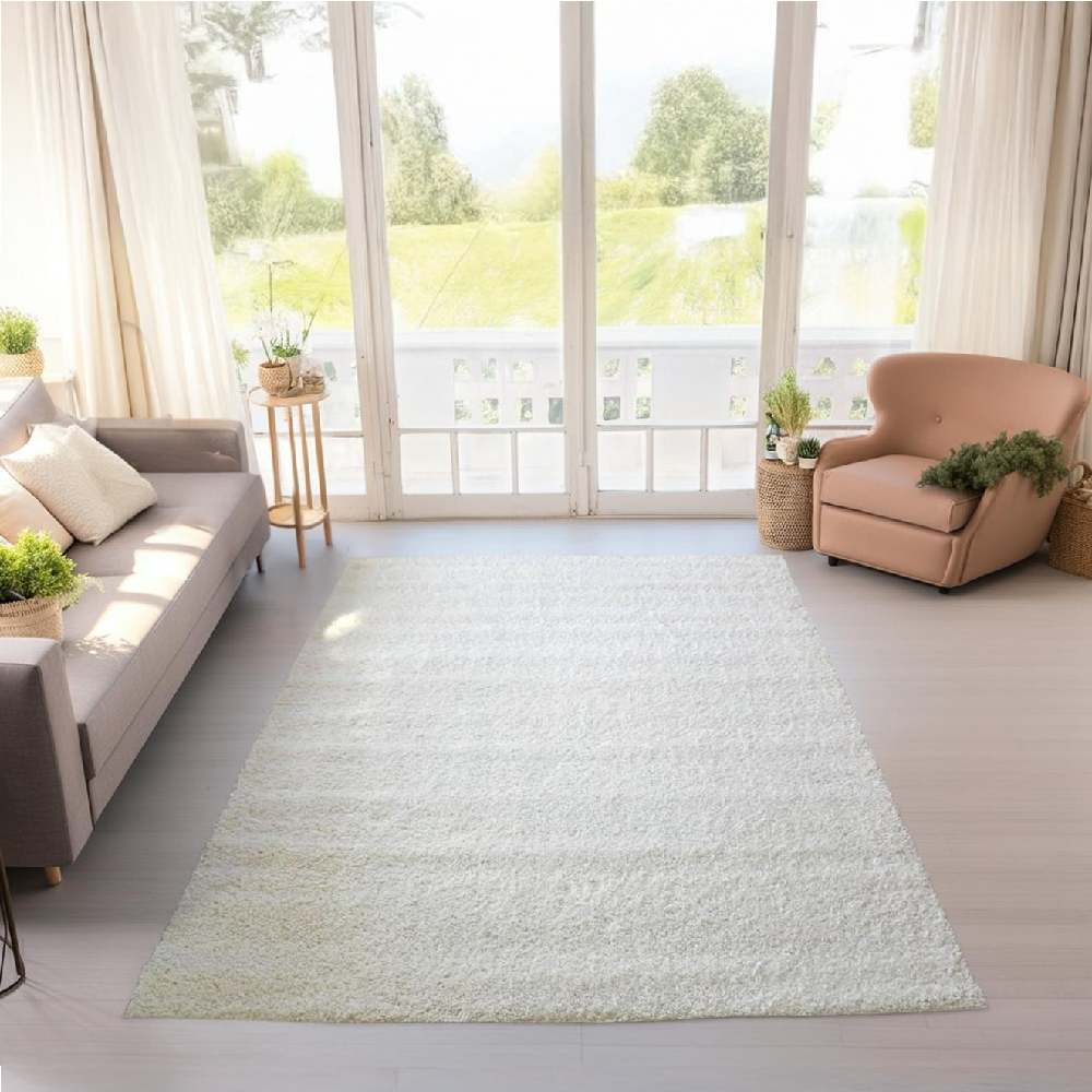 ラグ ホワイト 白 画像 シャギー