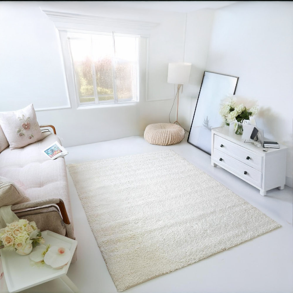 ラグ ホワイト 白 画像 シャギー