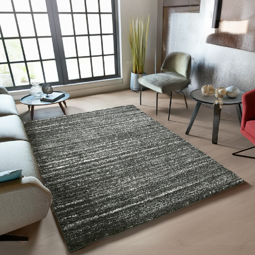 シャギーラグ 絨毯 ブラック 黒