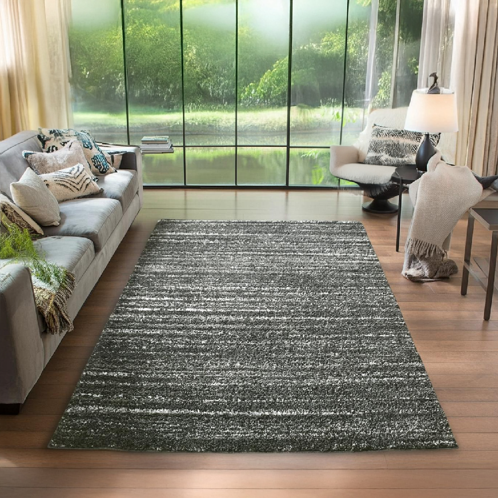 シャギーラグ 絨毯 ブラック 黒