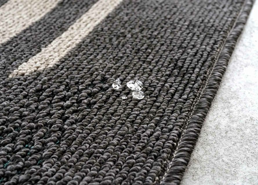 革の裂織りラグ 207×140㎝ 絨毯 マット レザー ヴィンテージ レトロ-